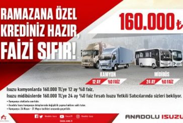 Anadolu Isuzu’dan ramazan ayına özel sıfır faiz kampanyası
