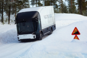 Elektrikli kamyon'a kış testi